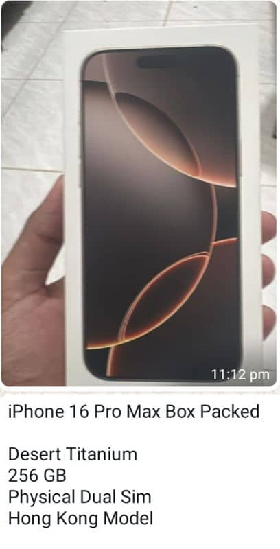 Iphone 16 pro max Box pack 0