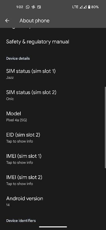 Google pixel 4a5g official PTA approved 5