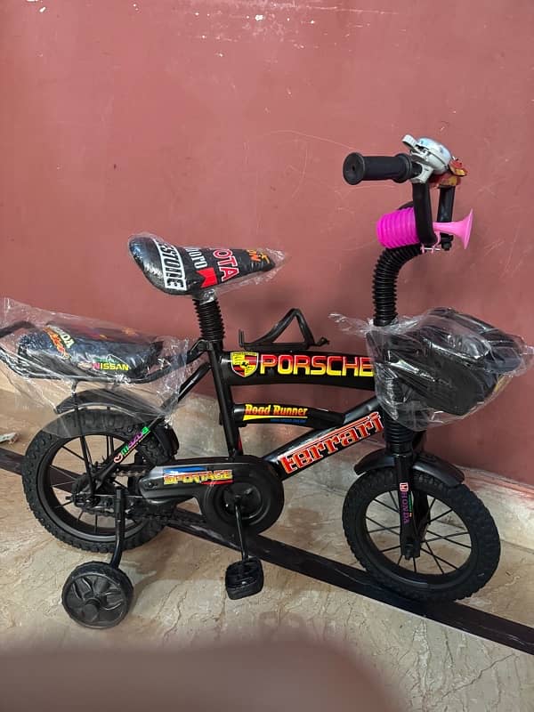 Kids Bicycle With Front Basket & Supporting Tire 1