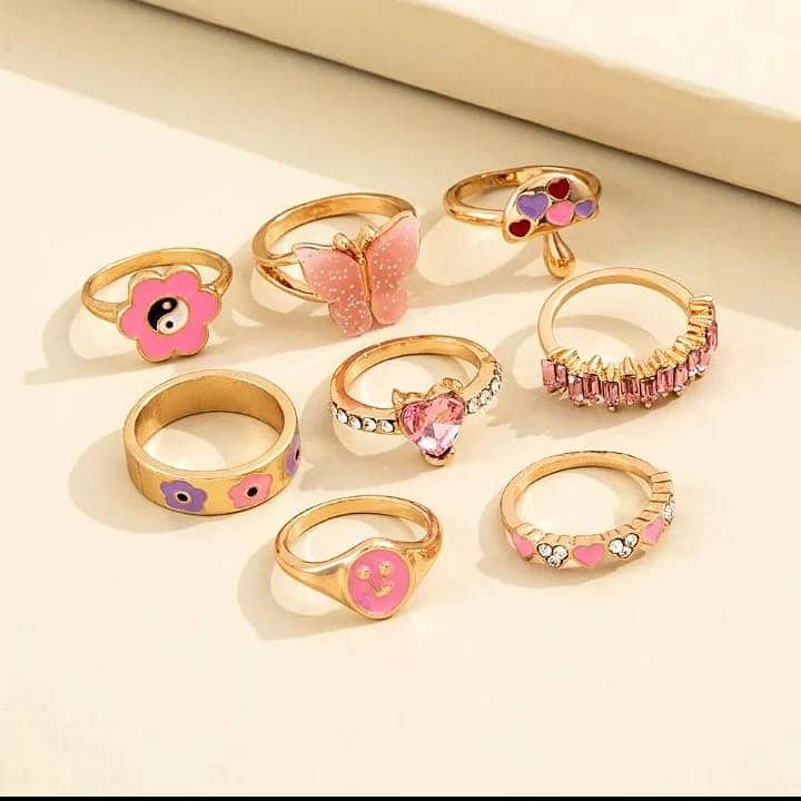 cute Pink Acrylic Butterfly Ring with the elegance of feminine grace S 1