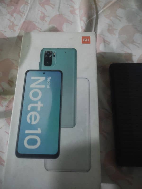 Redmi not 10 with box charger powar bank sale and exchange 7