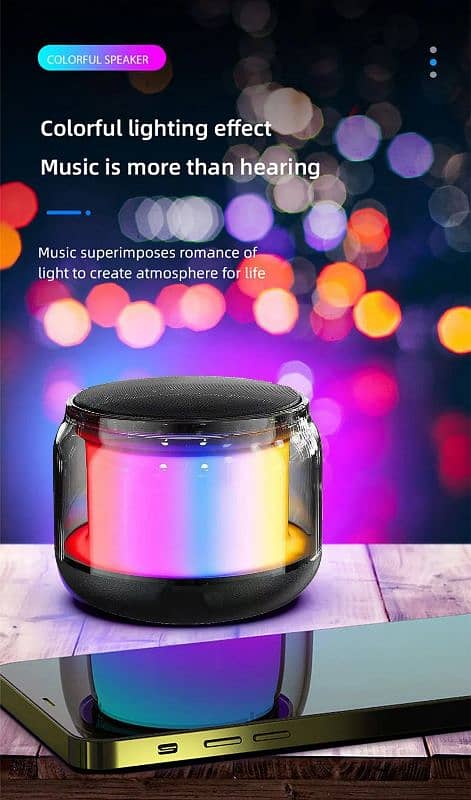 Bluetooth Speaker Wireless LED TWS Subwoofer  360 Degree sound 2