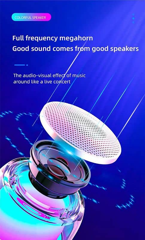 Bluetooth Speaker Wireless LED TWS Subwoofer  360 Degree sound 4