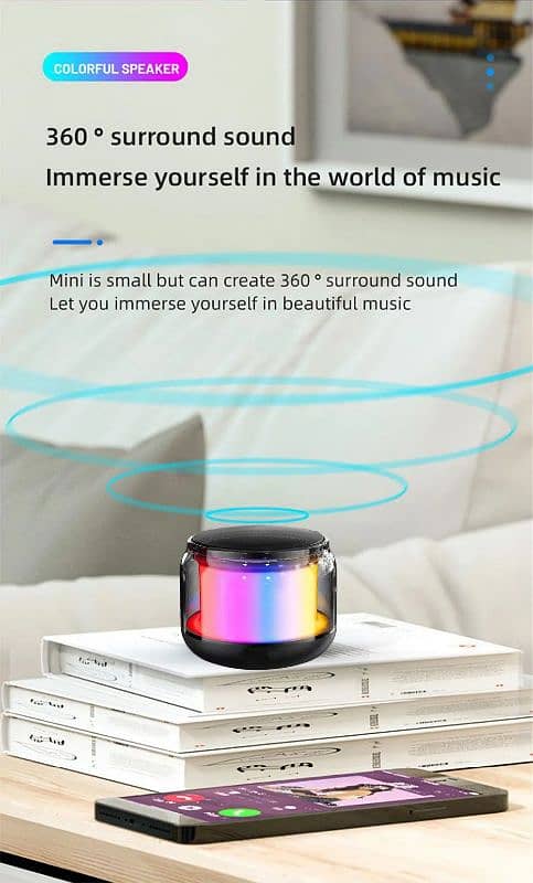 Bluetooth Speaker Wireless LED TWS Subwoofer  360 Degree sound 5