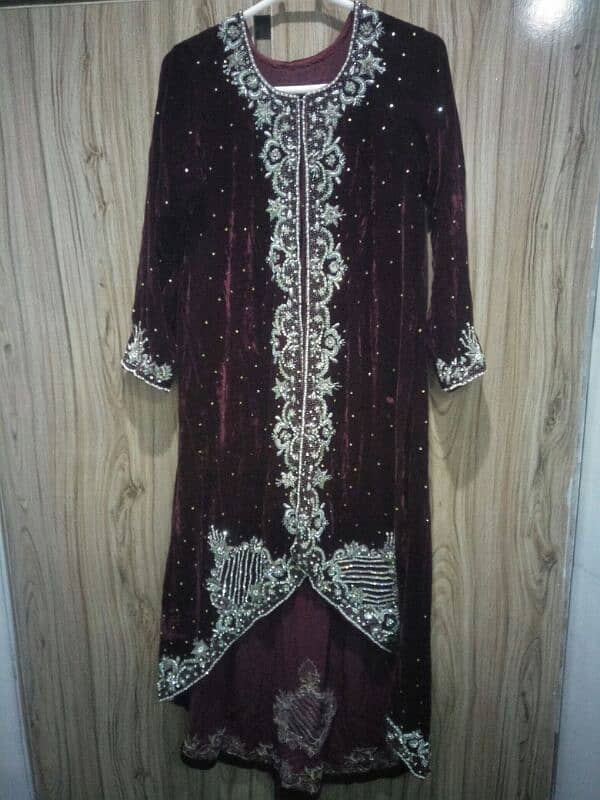 just velvet gown and shirt duppata 3