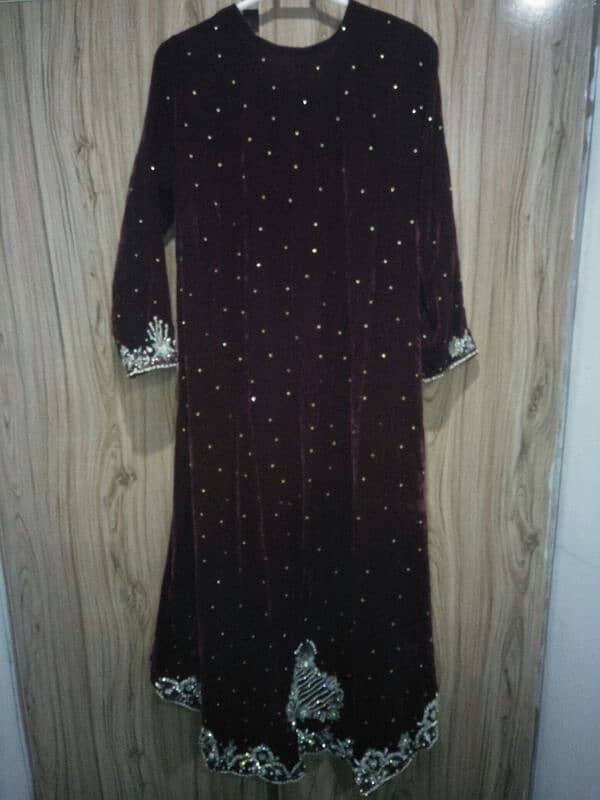 just velvet gown and shirt duppata 9