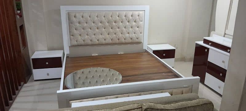 Acrylic Bed Set with side table and Dressing 1