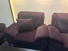 Eight seater sofa set with table and curtains