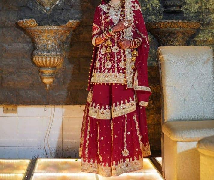 second hand bridal lehenga stitched medium size chest=19 inches 0