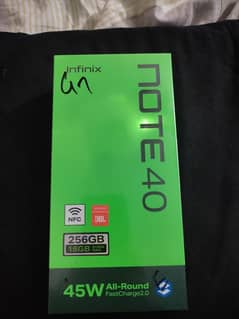 Infinix note 40 box pak green color