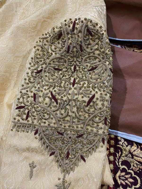 Golden Full Coura Work Sherwani for Sale 5