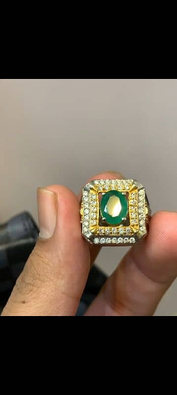 Natural Emerald outstanding Four Rings in pure silver 2