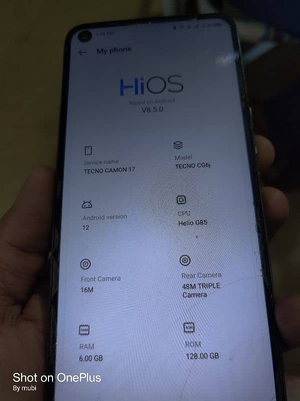tecno camon 17 6/128 no open no repair 10/10 orignal box ke sath 3