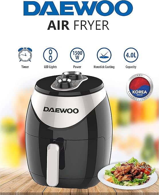 Daewoo 4 Liter Air Fryer With Rapid Air Circulation Technology 1500W 0