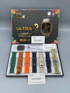 Ultra 3 Smartwatch with 7 Straps (including a metal Strap)