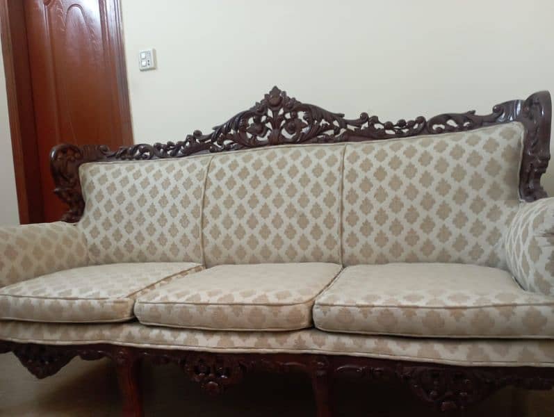 Real Sheesham wood sofa 3