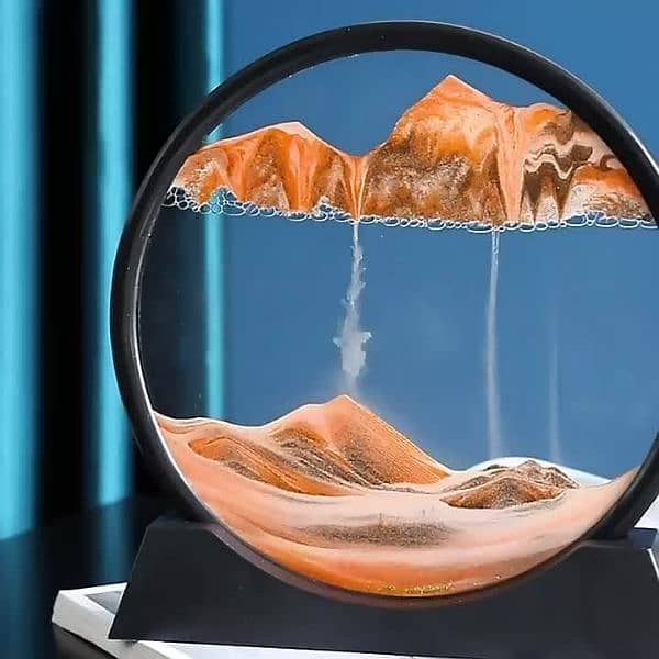 Round glass 3d moving sand art 0