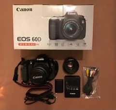 Canon 60d with kit lens 18-55 lens and 50mm lens (box pack)