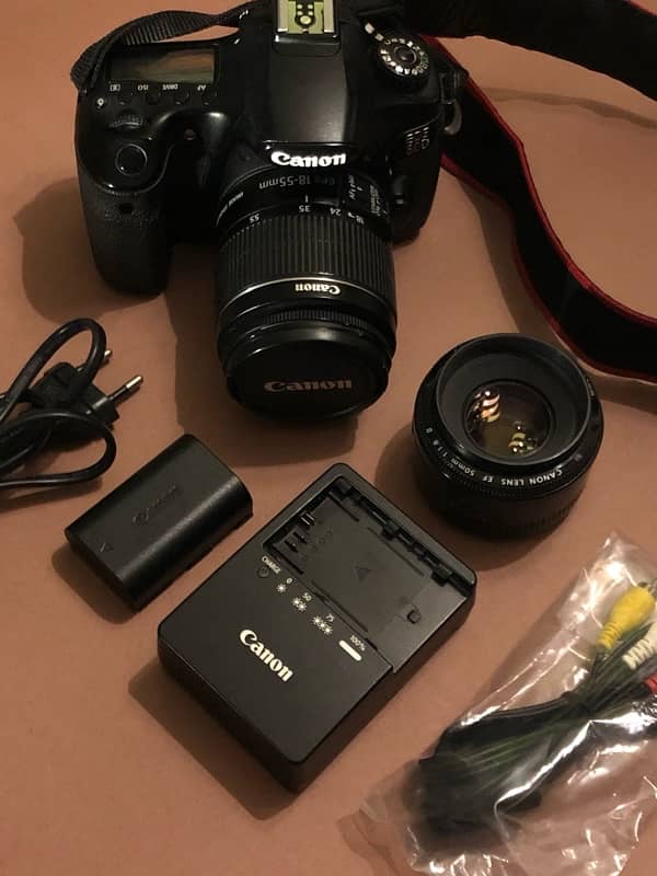 Canon 60d with kit lens 18-55 lens and 50mm lens (box pack) 4