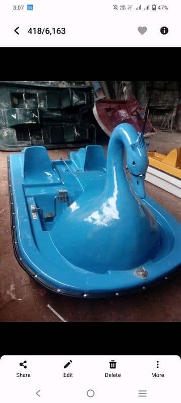 fiberglass duck design paddle boat (new design) 6