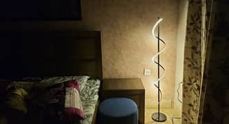 spiral metal floor lamp with neon light