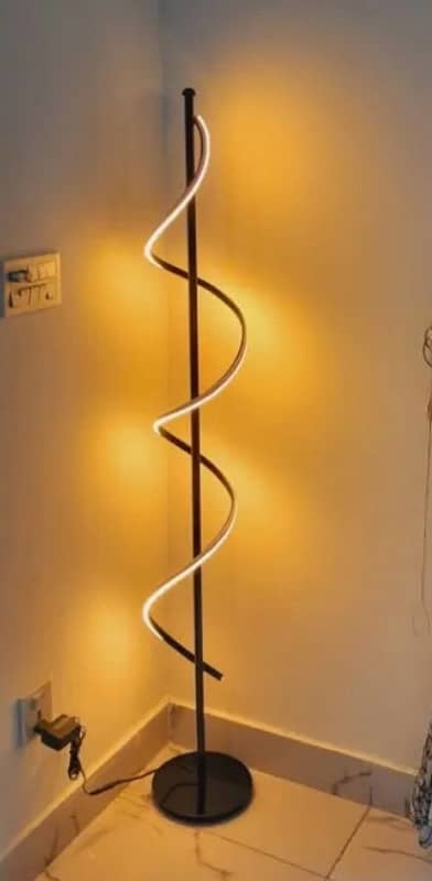 spiral metal floor lamp with neon light 1