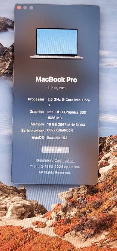 Apple Macbook 2019 Pro 16” 15” 6