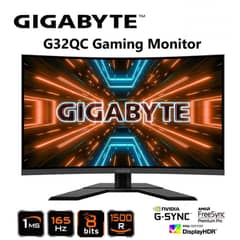 Gigabyte G32QC A 165hz 2k 1ms 1500R curved va gaming monitor with box