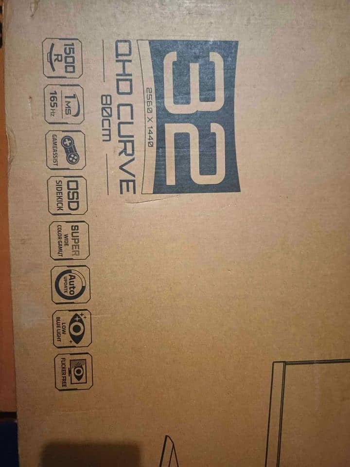 Gigabyte G32QC A 165hz 2k 1ms 1500R curved va gaming monitor with box 6