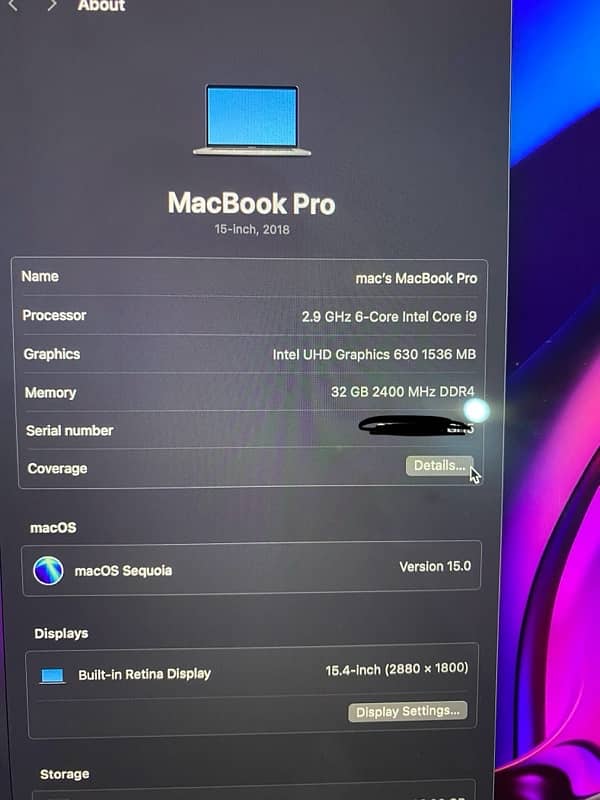 MacBook Pro 2019 i9 2