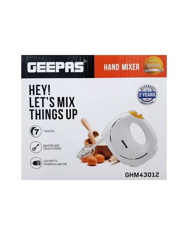 GEEPAS Hand Mixer 150W (GHM43012) 1