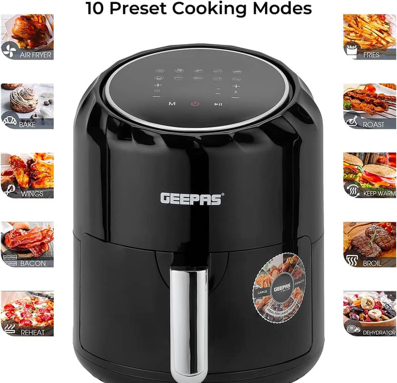 Geepas 3.5L Digital Air Fryer Touch Screen 1400W - Imported from UK 2