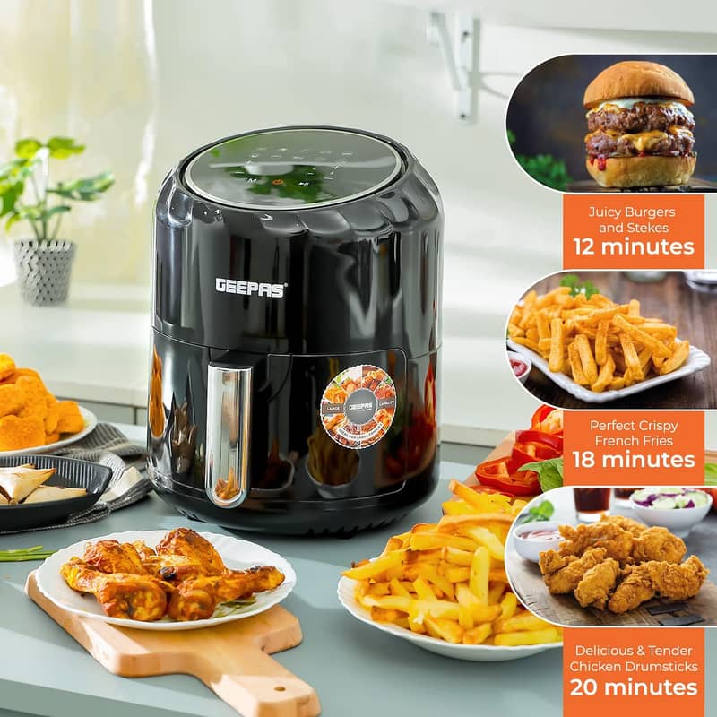 Geepas 3.5L Digital Air Fryer Touch Screen 1400W - Imported from UK 3