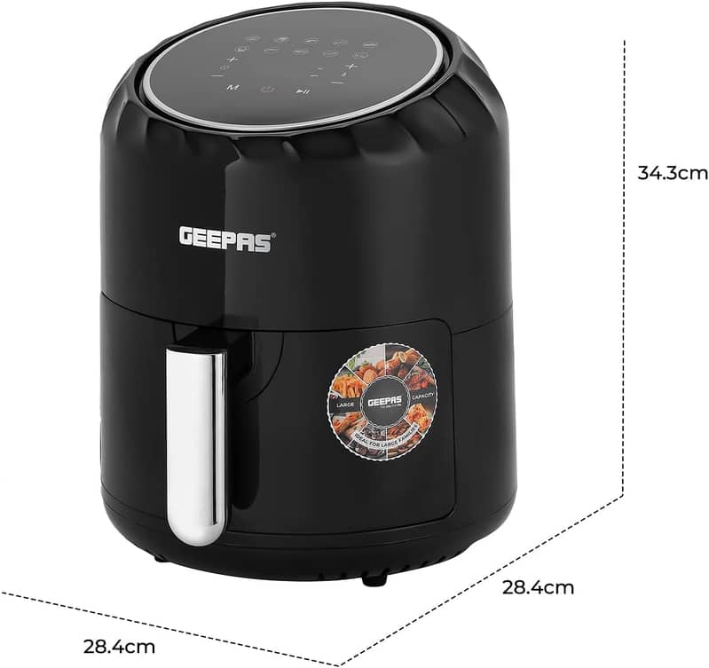 Geepas 3.5L Digital Air Fryer Touch Screen 1400W - Imported from UK 6