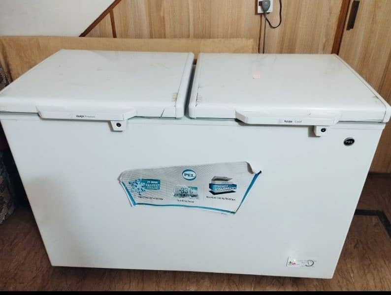 a pel freezer two door only 2 years used. in warranty 3