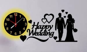 beautiful Happy wedding analogue wall clock