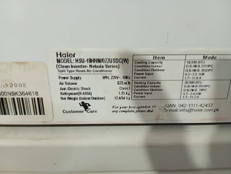 Haier DC INVERTER JUST LIKE NEW FOR SALE 3