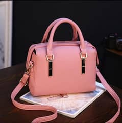 stylish pink leather handbag for woman