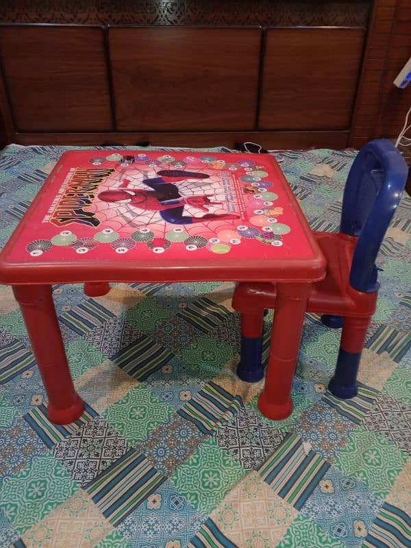 Heavy plastic kids table and writing chair set 0