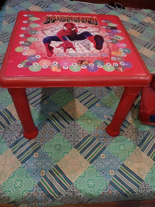 Heavy plastic kids table and writing chair set 4