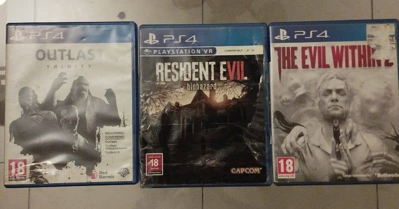 Outlast, resident evil biohazard, evil within 2 "horror game  for PS4" 1