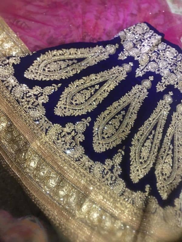 Heavy Embroidered Velvet Lehnga Chloli 1