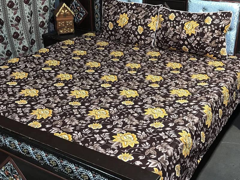 3 PCS Double Bedsheets (FREE DELIVERY ALL OVER THE PAKISTAN) 2