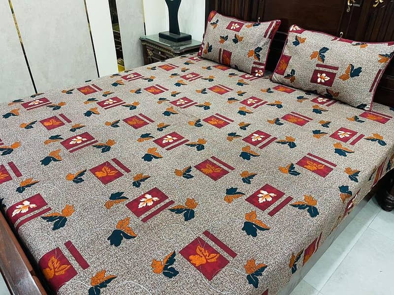 3 PCS Double Bedsheets (FREE DELIVERY ALL OVER THE PAKISTAN) 7