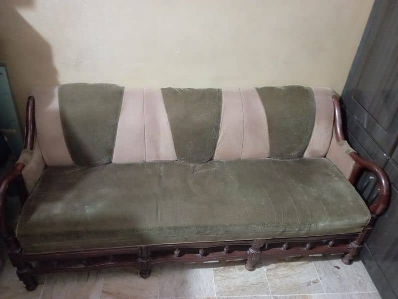 pure wooden 5 seater sofa 0