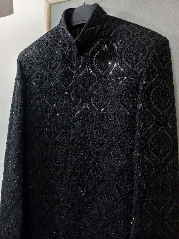 Black sherwani 1 time ues only. condition 10/10 1