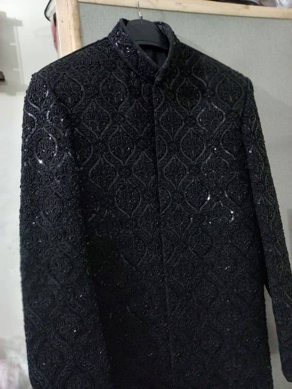 Black sherwani 1 time ues only. condition 10/10 2