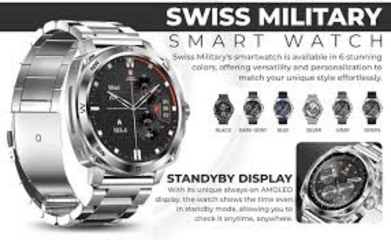 Swiss Military Dom 4 Smartwatch - 1.43" AMOLED, 8