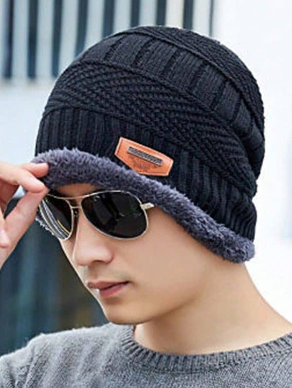 Woolen Winter Beanie & Neck Warmer Combo – Unisex (Random Color) 8