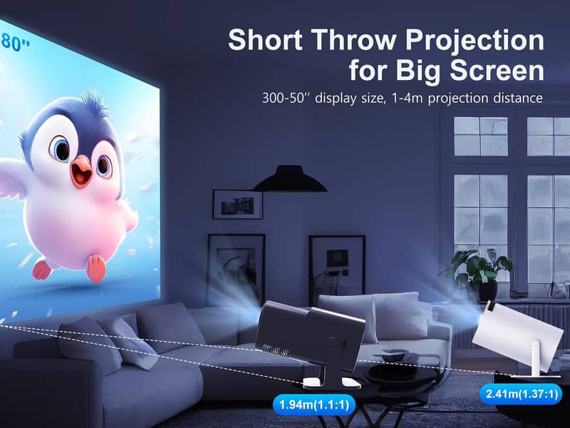 HY320 Smart Projector with Android 11, Support WiFi /Projector 4